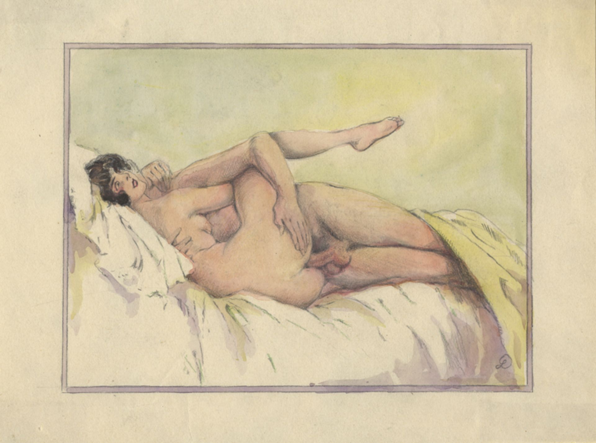 [Artistes non identifiés]. - Couples en action, vers 1920-1930. 6 dessins dont un [...] - Bild 5 aus 7