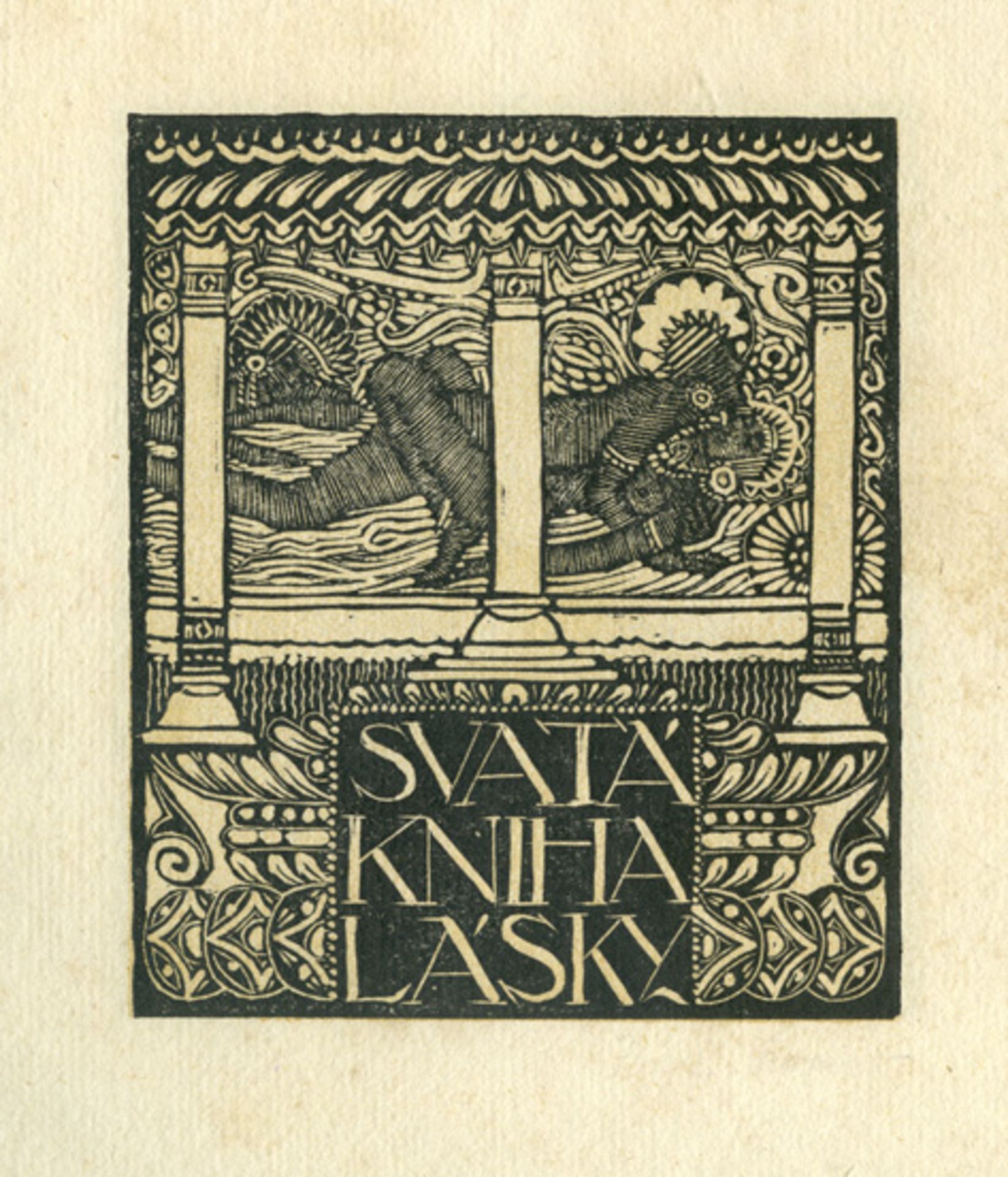 Josef HODECK. Svata Kniha Lasky, vers 1913. Portefeuille cousu de l’éditeur, [...]