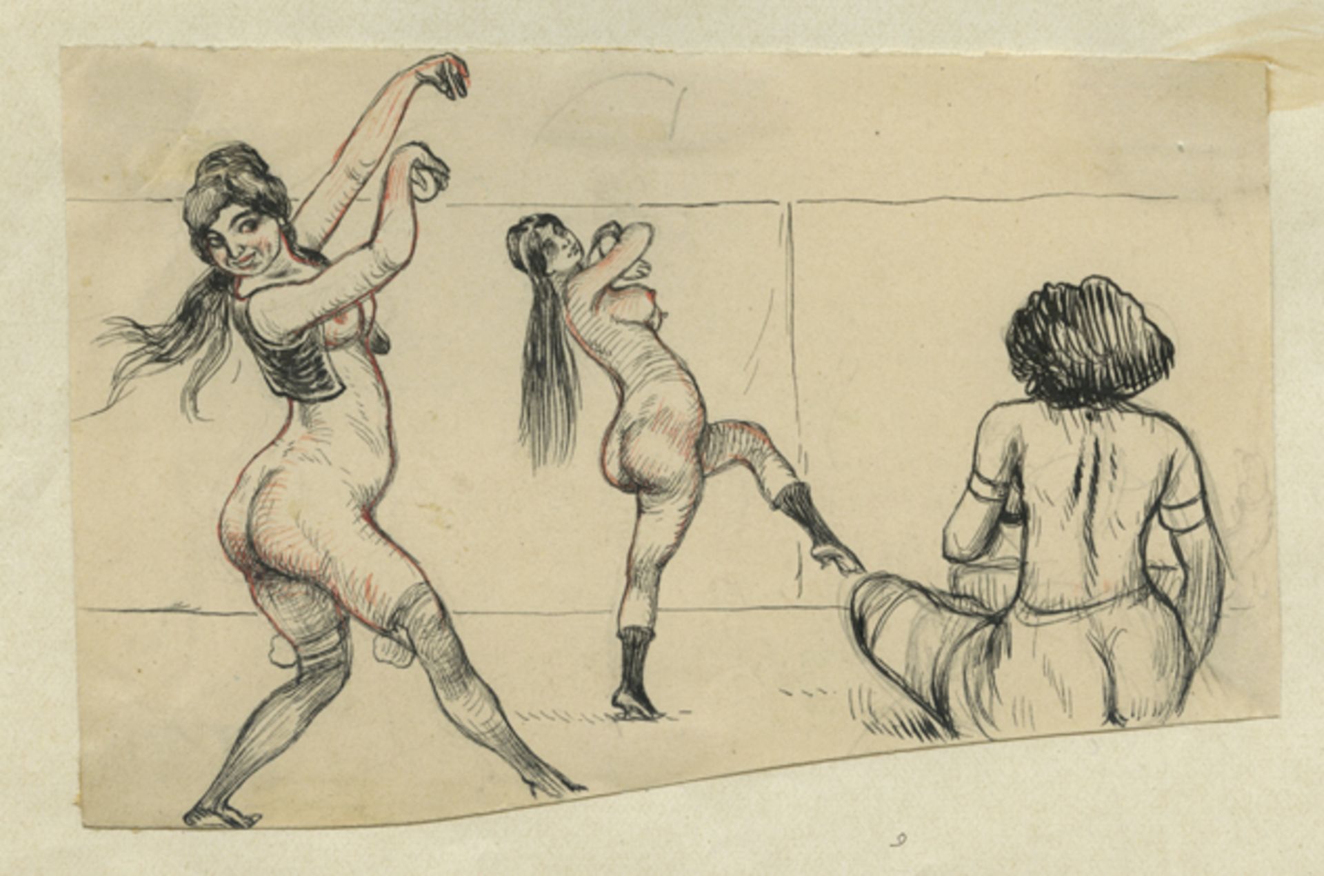 [Artiste non identifié]. - Courtisanes et danseuses, vers 1890. 8 dessins à [...] - Bild 7 aus 8