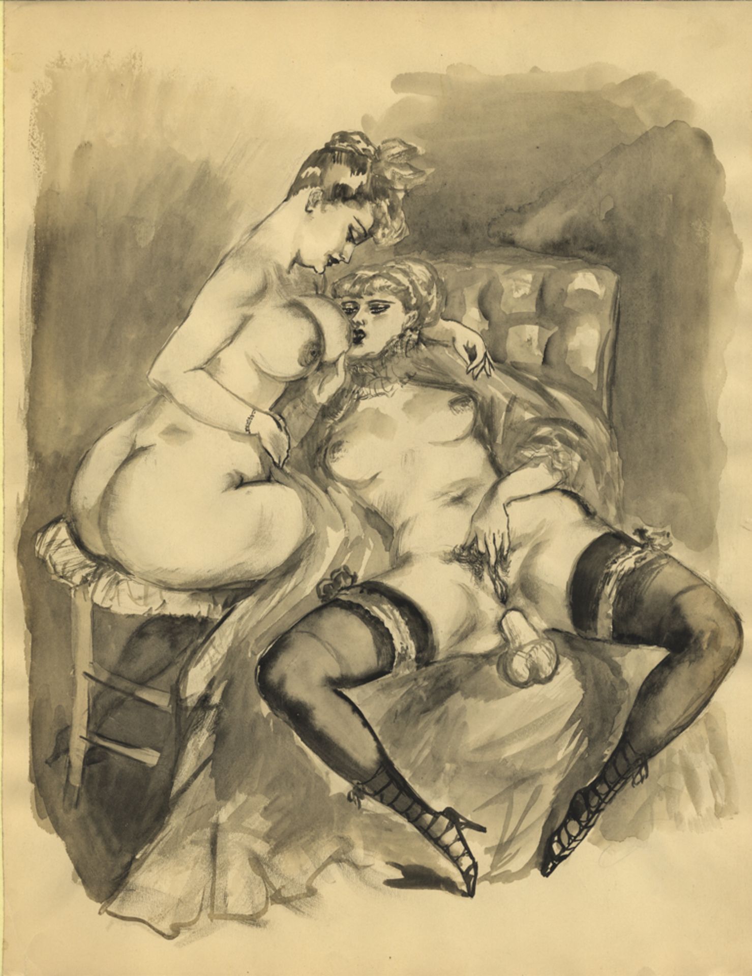 Louis BERTHOMMÉ-SAINT-ANDRÉ (1905-1977). - Plaisirs féminins, vers 1950. [...] - Bild 5 aus 5