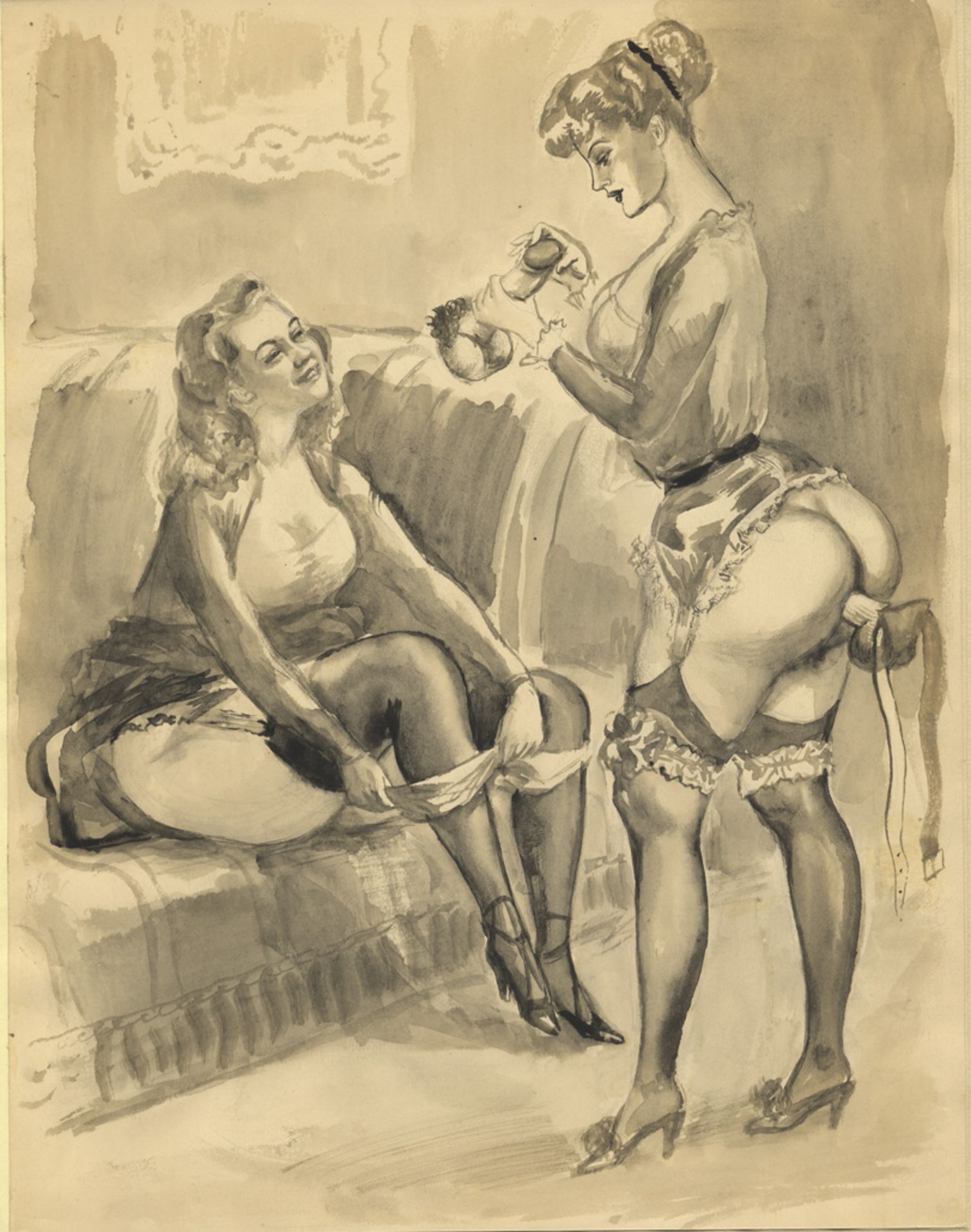 Louis BERTHOMMÉ-SAINT-ANDRÉ (1905-1977). - Plaisirs féminins, vers 1950. [...]