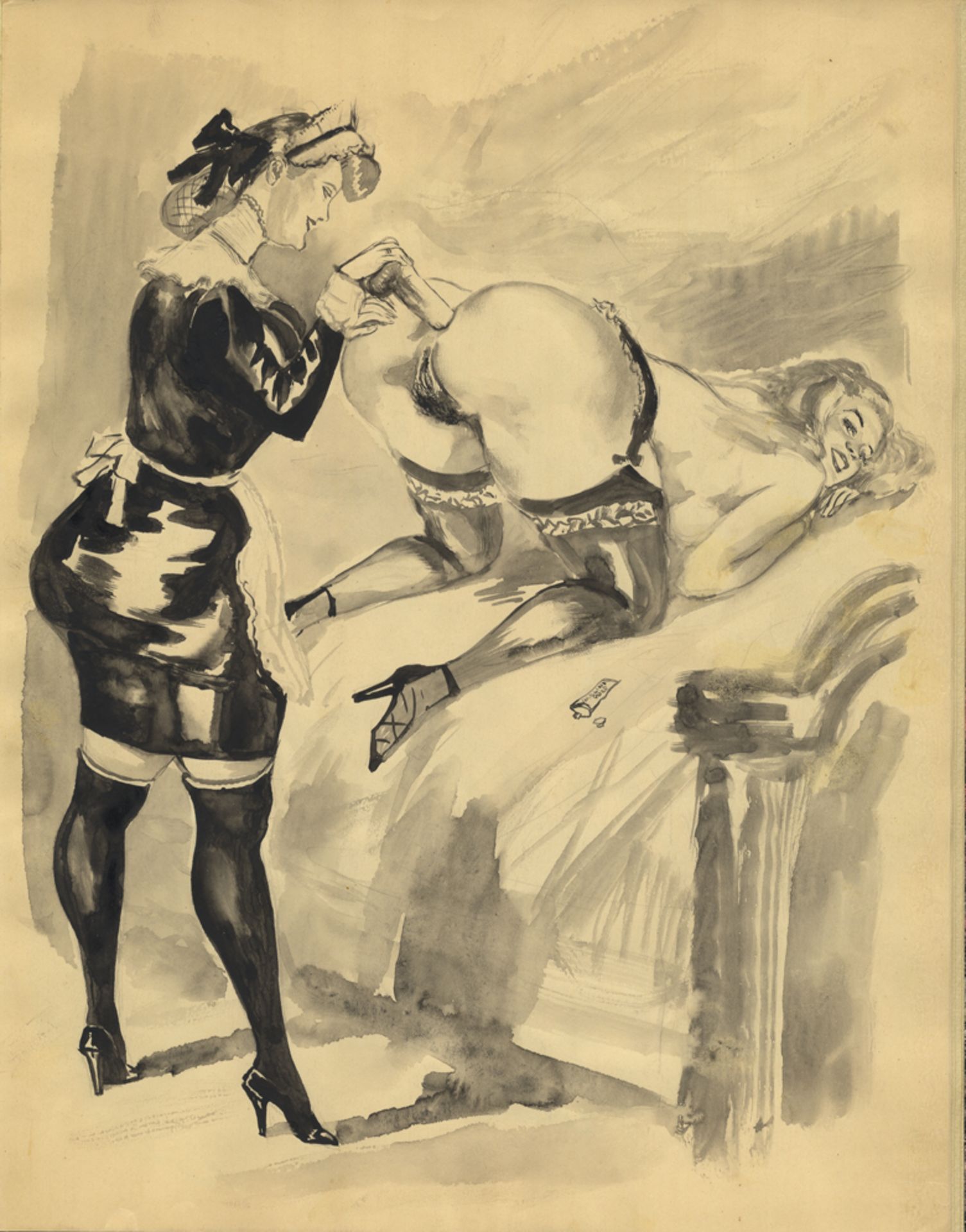 Louis BERTHOMMÉ-SAINT-ANDRÉ (1905-1977). - Plaisirs féminins, vers 1950. [...] - Bild 4 aus 5