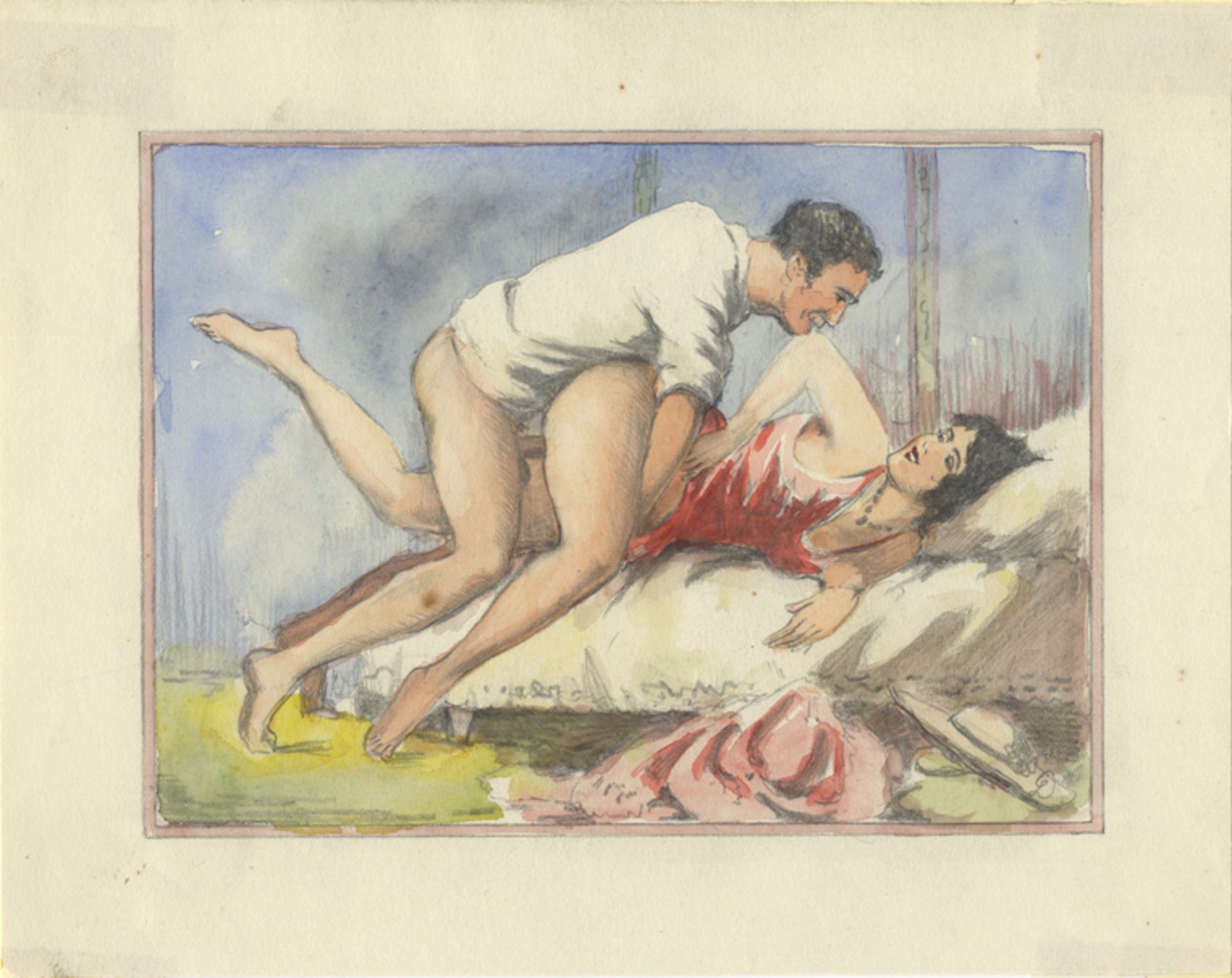 [Artistes non identifiés]. - Couples en action, vers 1920-1930. 6 dessins dont un [...] - Bild 4 aus 7