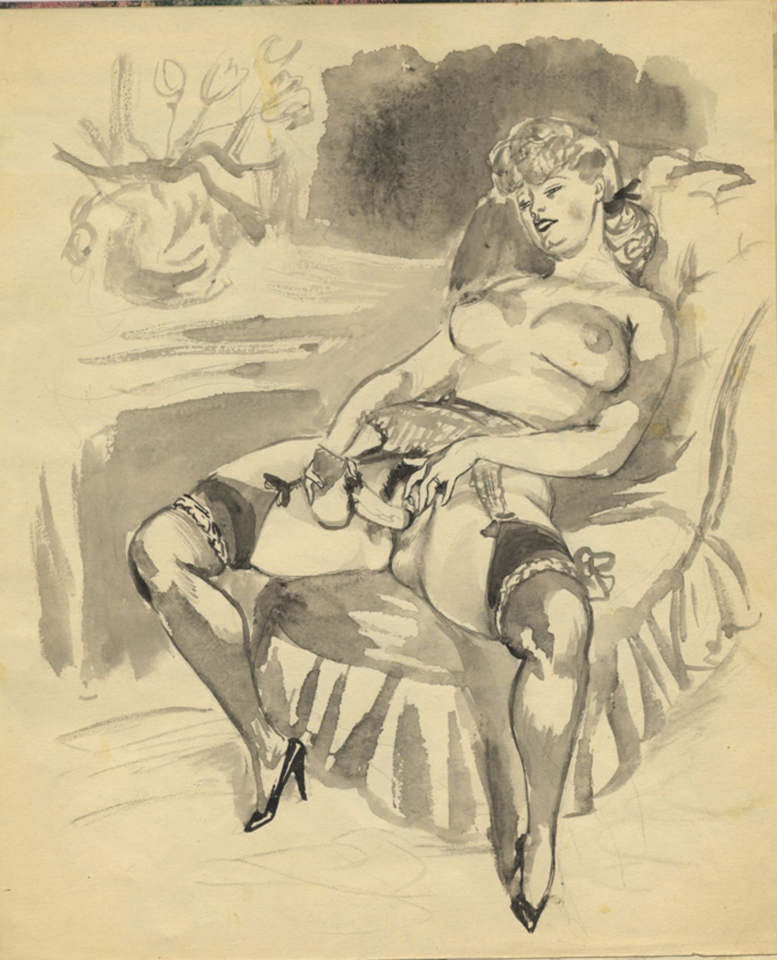 Louis BERTHOMMÉ-SAINT-ANDRÉ (1905-1977). - Plaisirs féminins, vers 1950. [...] - Bild 2 aus 5