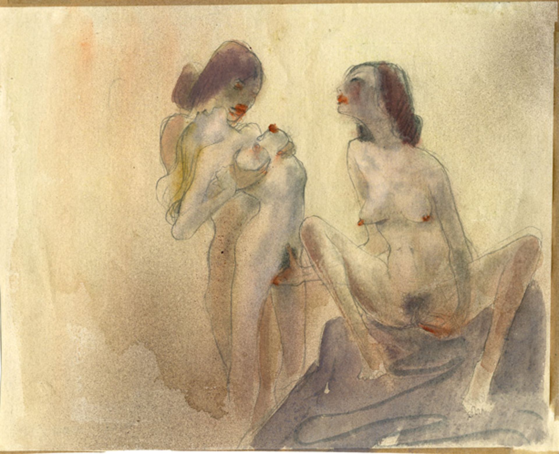 Otto Rudolf SCHATZ (1900-1961). - Les Caresses, vers 1930. - Dessin à [...]