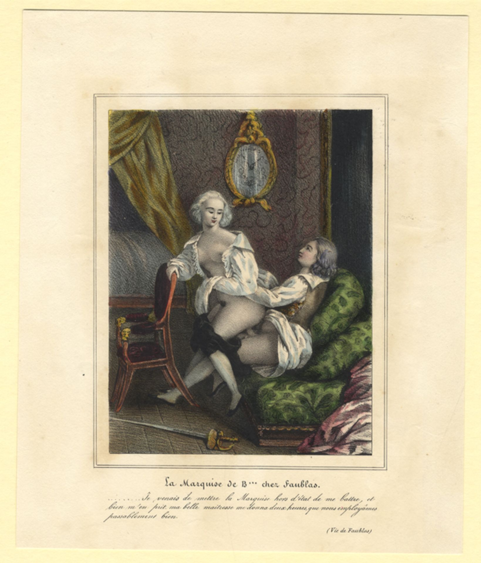 Achille DEVÉRIA et son école. Vie de Faublas, vers 1840. 6 lithographies avec [...] - Bild 3 aus 4