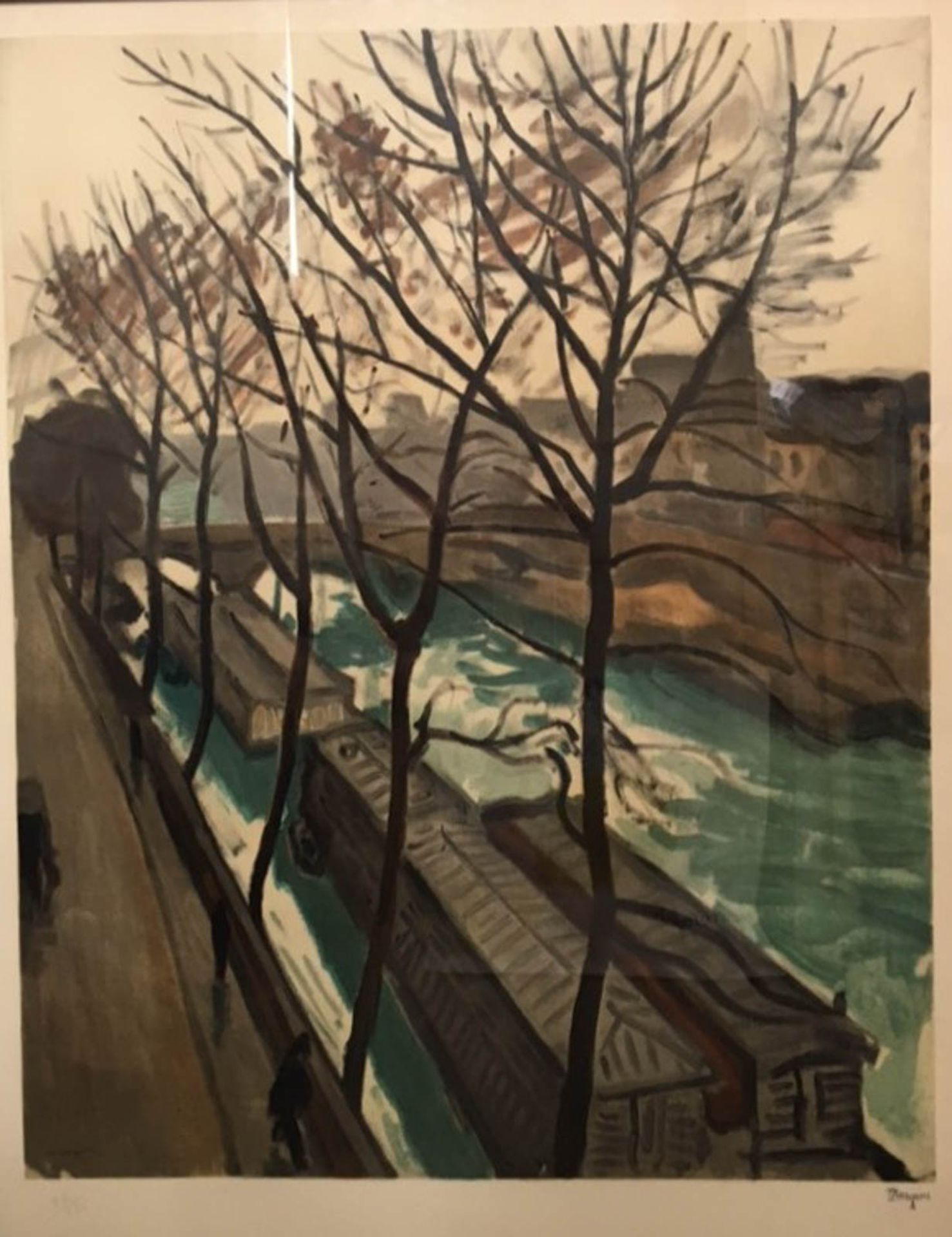 Albert MARQUET (1875-1947) Bords de Seine à Paris Lithographie en couleurs. Épreuve [...]