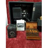 A boxed Home Kodascope 8 Cine Projector, an “All – Distance” box camera etc.