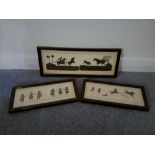An extensive collection of 19 small framed and glazed silhouette pictures