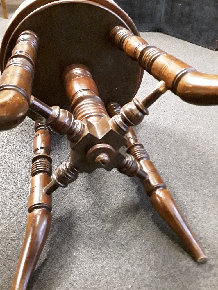 A Regency mahogany stool of circular form. - Image 3 of 3