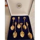 A “Collectors World” 2002 Queens Golden Jubilee spoon collection.