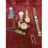 An assortment of gentlemen's quartz wristwatches.