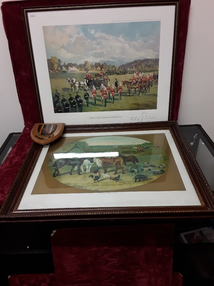 A limited edition print of 5th Royal Inniskilling Dragoon Guards, signed John King 1985 etc.