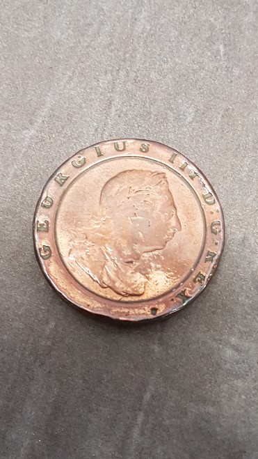 A George III copper penny and a two pence coin. In very good condition, Birmingham Mint. - Image 3 of 3