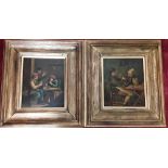 A pair of 17th/18th Century Dutch/Flemish oil paintings on board.