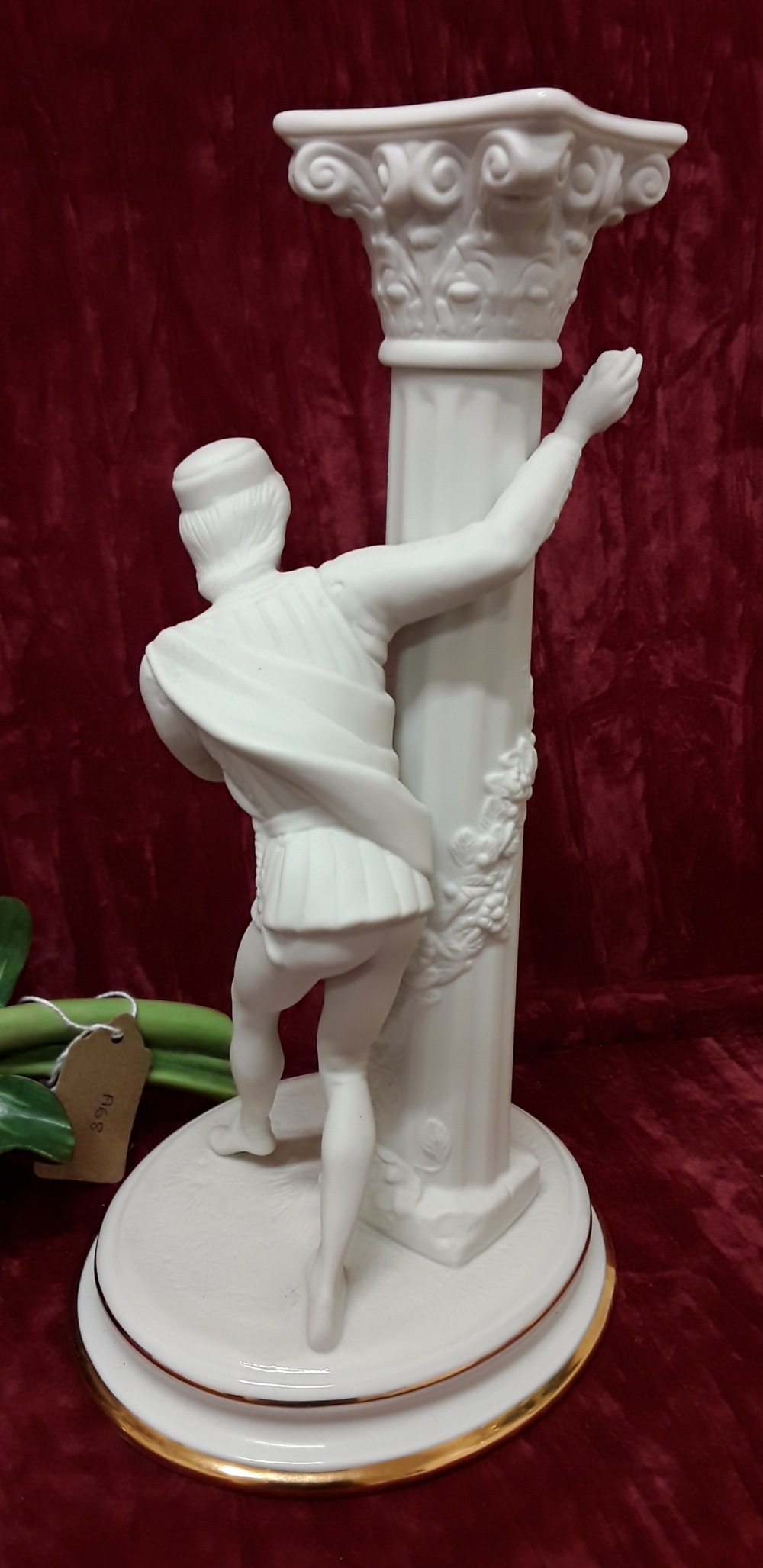 A pair of Franklin Mint fine porcelain Romeo and Juliet candlesticks and porcelain galla lily. - Image 3 of 4