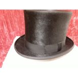 An unused Christys’ London black top hat. (As new in box).