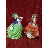 Two vintage Royal Doulton bone china ladies.