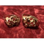 Two 14K gold rings of unusual form.