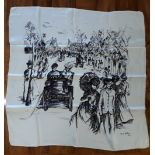 A vintage 1947 -1964 French silk scarf - Marcel Guillermin of Paris.