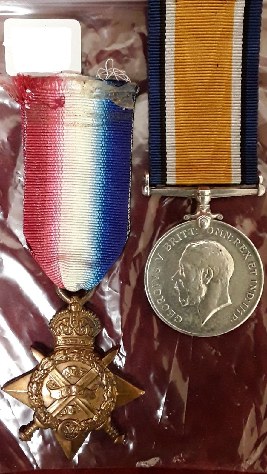 A WW1 Royal Army Medical Corps 1914 Mons Star and British War medal.