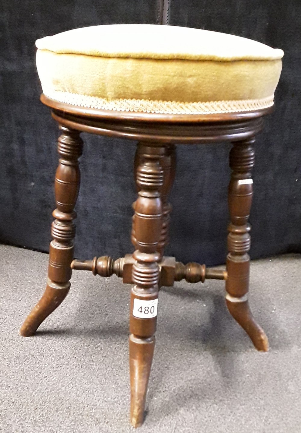 A Regency mahogany stool of circular form.