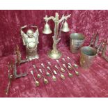 A collection of Middle Eastern / Indian decorated brass items.