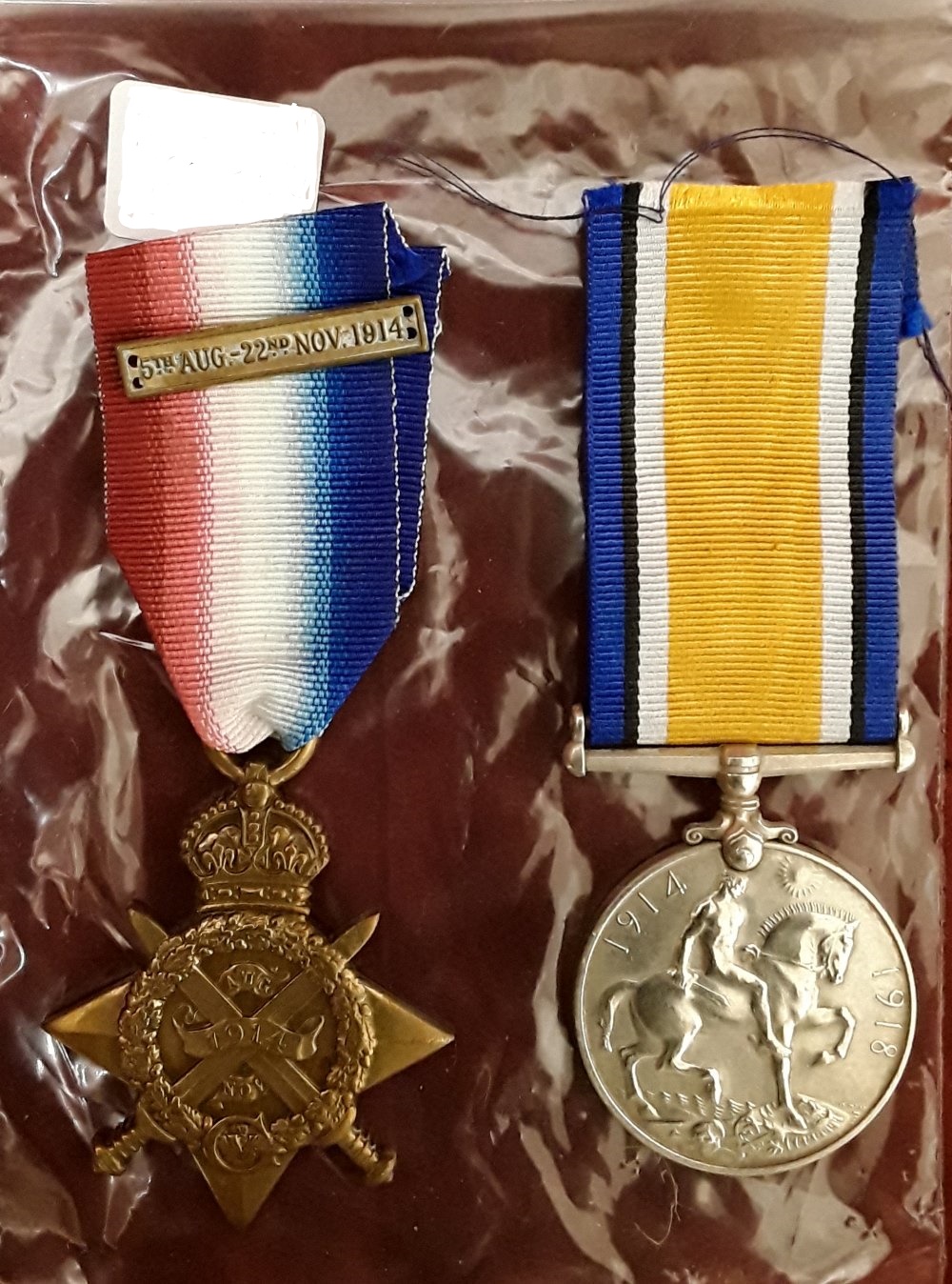 A WW1 Royal Army Medical Corps 1914 Mons Star with clasp and British War medal.