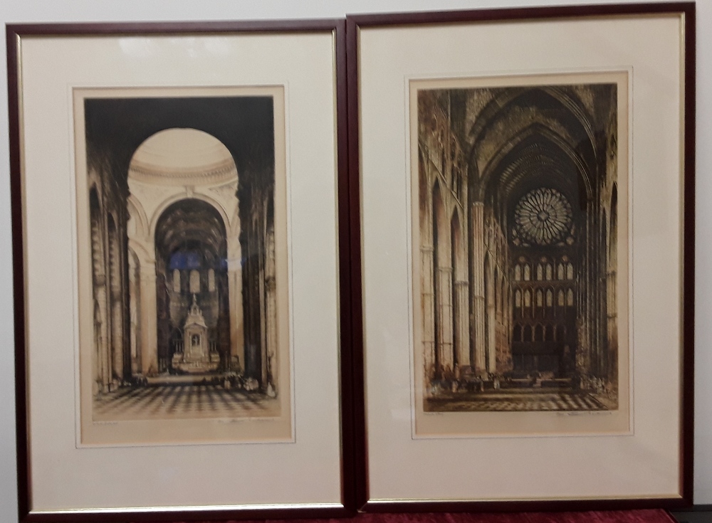 A pair of framed and glazed early 20th Century etchings by Edward Sharland 1884 – 1967.