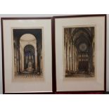 A pair of framed and glazed early 20th Century etchings by Edward Sharland 1884 – 1967.