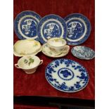 A mixed collection of vintage china including a Minton and Wedgwood.