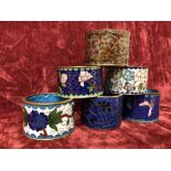 A set of six cloisonné napkin rings.