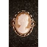 A 9 ct gold cameo ring.
