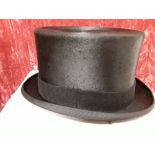 An unused Christys’ London black top hat. (As new in box).
