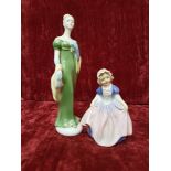 Two vintage Royal Doulton bone china figures.
