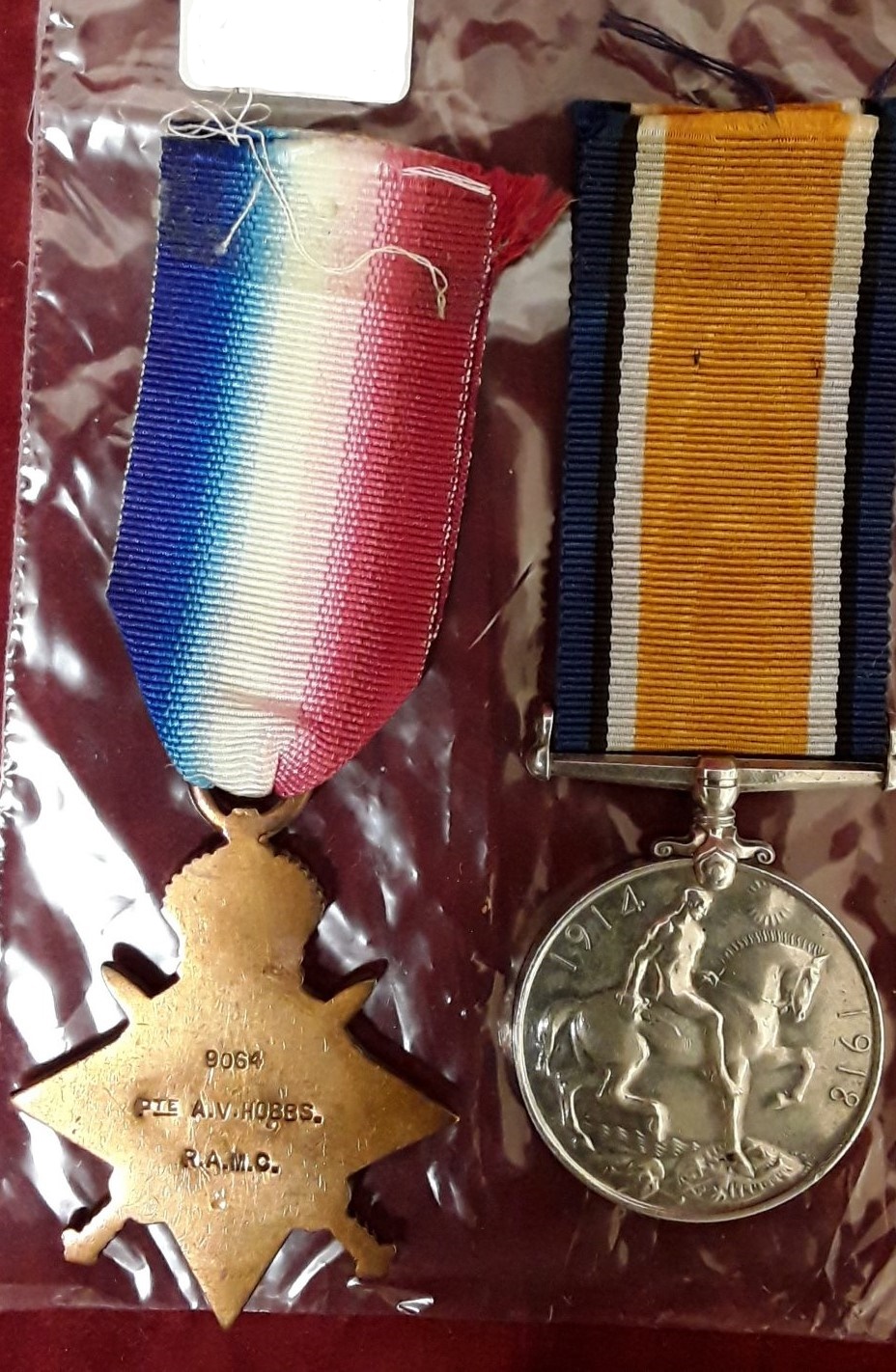 A WW1 Royal Army Medical Corps 1914 Mons Star and British War medal. - Image 2 of 2