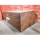 A mahogany/hardwood travel box from the second World War period.