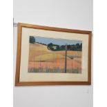 A pastel painting by local Wiltshire artist Susan Kirkman. Titled “Wheatfield”.