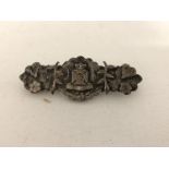 A Victorian silver sweetheart brooch for The Wiltshire Regiment.