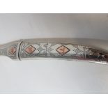 A precious white and rose metal Ottoman styled dagger and scabbard.