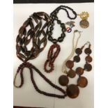 An assortment of vintage necklaces.