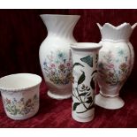 Collection of bone china ceramics including Aynsley and Portmerion.