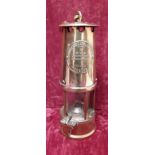 An Eccles brass paraffin hanging lamp by The Protector Lamp & Lighting Co Ltd.