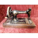 A Singer sewing machine.