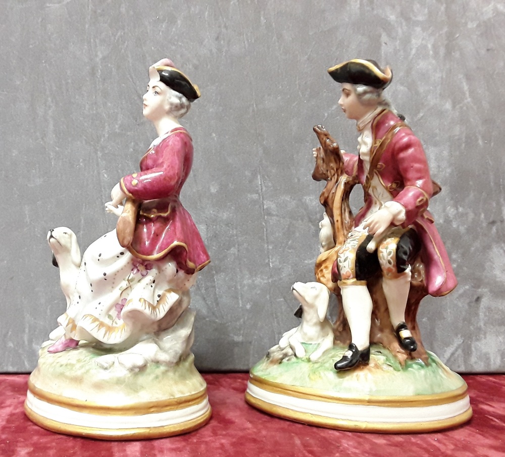 A pair of continental hard paste porcelain figurines. - Image 5 of 6