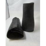 A pair of gentleman's leather gaiters in black leather.