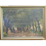 J F Hennings Munchen framed copy on paper mounted on board.