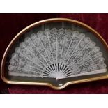 A beautiful 19th Century folding fan of large proportion.