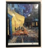 A Vincent Van Gough print "Cafe Terrace", a Museum Collections poster.