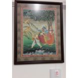 A Rajasthani painting on silk.